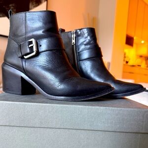 All Saints Jason Shiny Black Boots Sz 8.5